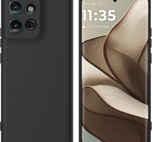 Силиконов калъф / кейс / Nano TPU за Motorola Moto G75 - черен гръб със защита за камерата