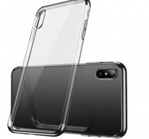 Луксозен силиконов калъф / гръб / TPU за Huawei Y5 2019 - прозрачен / черен кант