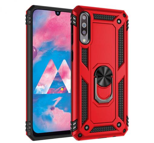 Силиконов гръб Spigen със стойка и магнитно захващане за Apple iPhone XS Max - червен