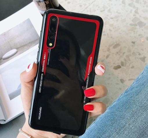 Луксозен твърд гръб Vennus Case за Huawei P20 - черно с червено