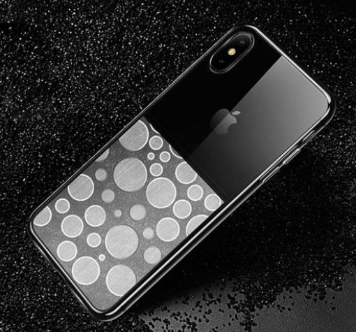 Луксозен силиконов гръб USAMS Yzon YZ03 за Apple iPhone XS MAX - кръгове / блестящ