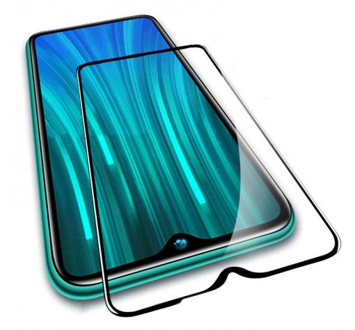 5D full cover Tempered glass Full Glue screen protector Xiaomi Note 9 Pro / Извит стъклен скрийн протектор с лепило от вътрешната страна за Xiaomi Redmi Note 9S - черен