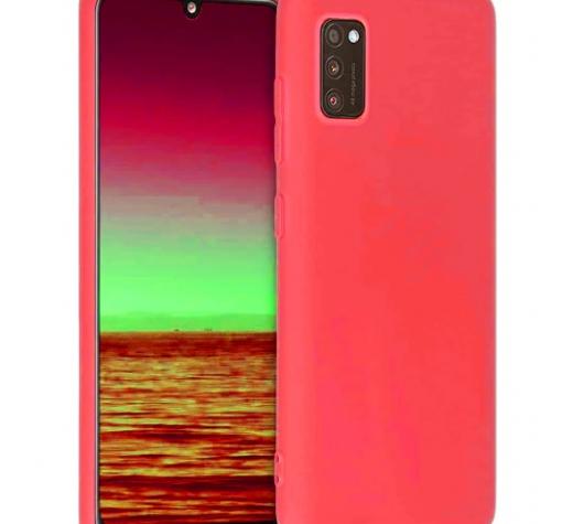 Силиконов калъф / гръб / TPU за Samsung A41 - червен / мат