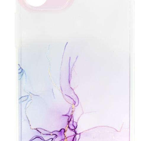 Луксозен силиконов калъф / гръб / TPU кейс Watercolor Marble за Samsung S21 Ultra - прозрачен / лилави нишки