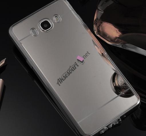 Луксозен силиконов калъф / гръб / TPU за Samsung A5 2016 A510 - тъмно сив / огледален