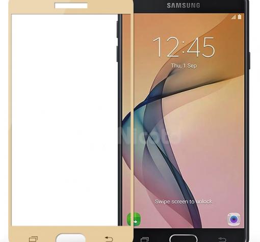 3D full cover Tempered glass screen protector Samsung J3 2017 J330 / Извит стъклен скрийн протектор Samsung J3 2017 J330 - златист