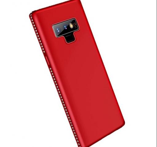 Луксозен силиконов калъф / гръб / TPU с камъни за Samsung Note 9 - червен