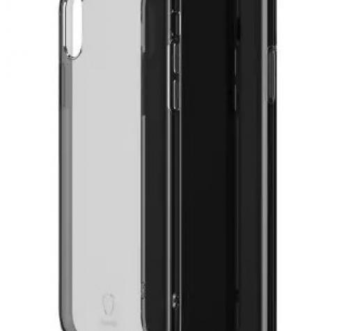 Оригинален силиконов калъф / гръб / TPU Baseus Simple Series (Anti-fall) за Apple iPhone X - тъмно сив / прозрачен