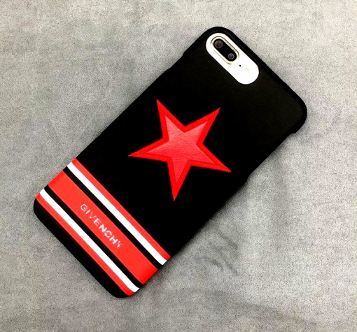 Оригинален гръб GIVENCHY за Apple iPhone 7 - черен / червена звезда