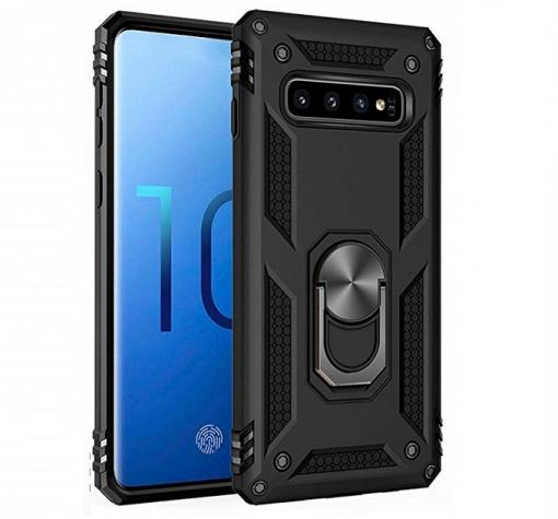 Силиконов гръб Spigen със стойка и магнитно захващане за Samsung S10 - черен