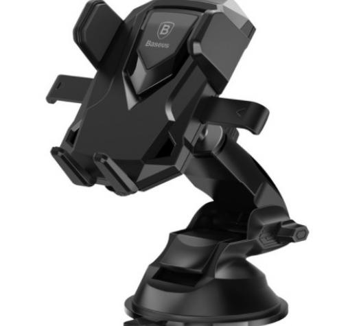 Универсална стойка за кола Baseus Robot Car Bracket за Samsung, Apple, Huawei, Lenovo, LG, HTC, Sony, Nokia, ZTE - черна / въртяща се на 360 градуса