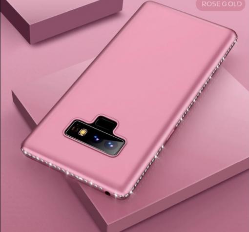 Луксозен силиконов калъф / гръб / TPU с камъни за Samsung Note 9 - Rose Gold