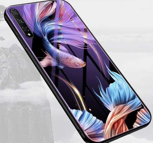 Луксозен стъклен твърд гръб за Xiaomi Mi A3 - риби