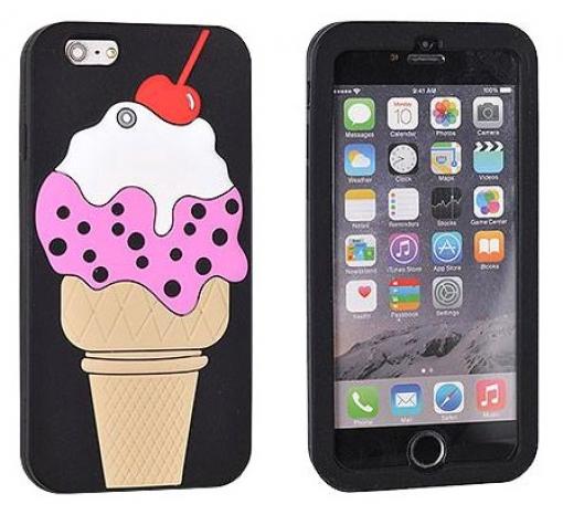 Силиконов калъф / гръб / TPU 3D за Apple iPhone 7 - Ice Cream / черен