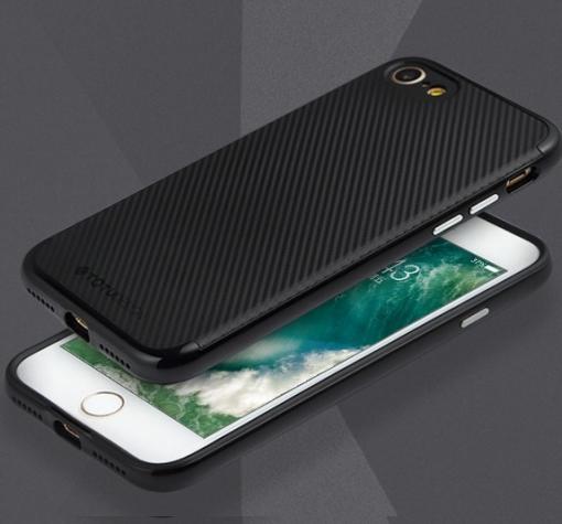 Луксозен силиконов гръб TOTU Design Pattern Series с твърда част за Apple iPhone 7 - черен
