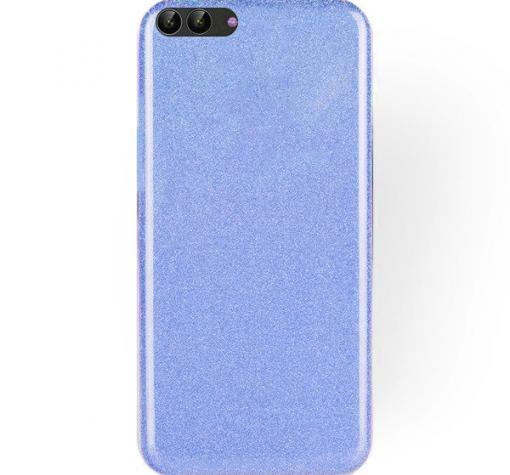 Силиконов калъф / гръб / TPU за Huawei Y6 2018 - син / брокат