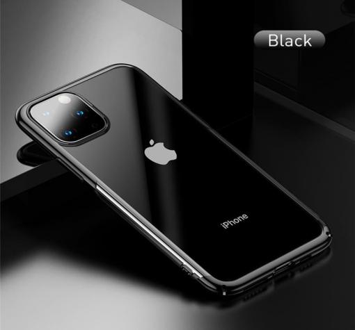Луксозен твърд гръб Baseus Glitter Clear Case за Apple iPhone 11 Pro 5.8 - прозрачен / черен кант
