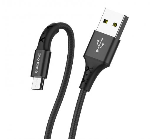 USB кабел за зареждане и пренос на данни / BOROFONE Micro USB BX20 1m. FAST 2A - черен