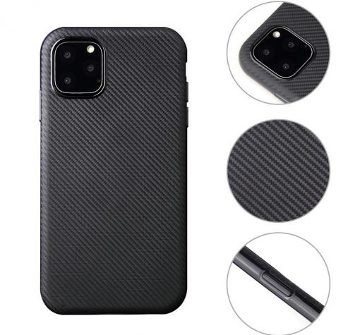 Силиконов калъф / гръб / TPU за Apple iPhone 11 - черен / carbon