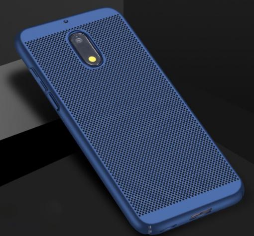 Луксозен твърд гръб за Nokia 3.1 2018 - тъмно син / grid