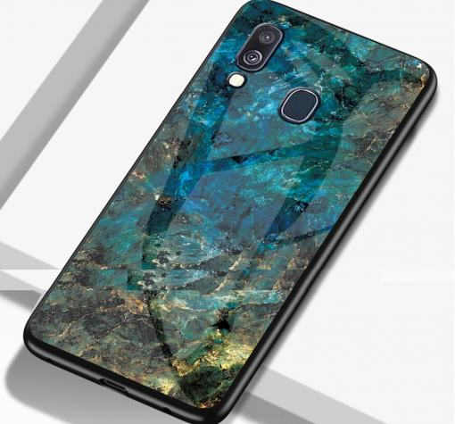 Луксозен стъклен твърд гръб за Xiaomi Redmi 7 - син