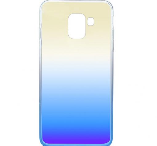 Силиконов калъф / гръб / TPU Ombre Case за Samsung A8 2018 A530F - преливащ / златисто и синьо