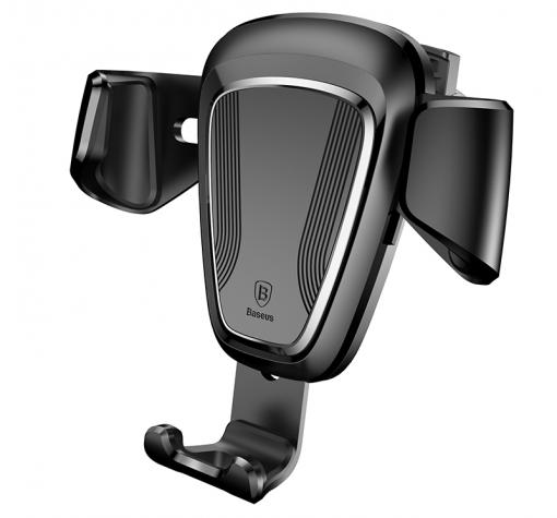 Универсална стойка за кола Baseus Gravity Car Mount за Samsung, Apple, Huawei, Lenovo, LG, HTC, Sony, Nokia, ZTE - черна / въртяща се на 360 градуса