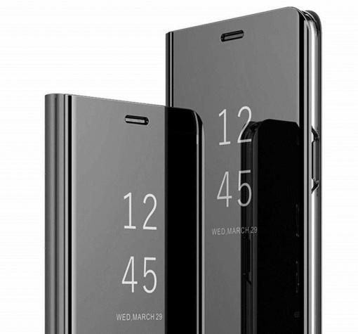 Луксозен калъф Clear View Cover с твърд гръб за Samsung S10 Plus - черен