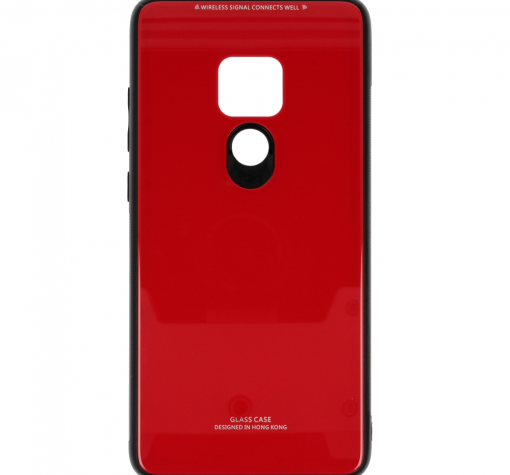 Луксозен стъклен твърд гръб за Huawei Mate 20 - червен