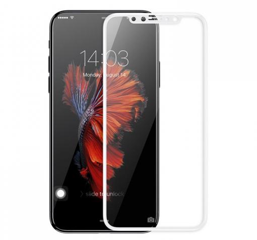3D full cover Tempered glass screen protector Huawei P20 Lite / Извит стъклен скрийн протектор Huawei P20 Lite - бял
