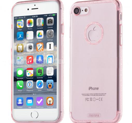 Оригинален гръб REMAX Sunshine Series за Apple iPhone 7 - розов / прозрачен