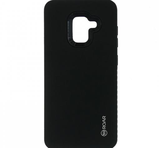 Луксозен силиконов калъф / гръб / TPU Roar Mil Grade Hybrid Case за Samsung A8 2018 A530F - черен