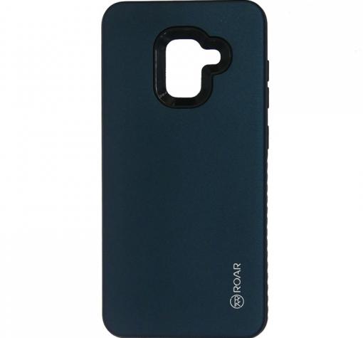 Луксозен силиконов калъф / гръб / TPU Roar Mil Grade Hybrid Case за Samsung A8 2018 A530F - тъмно син
