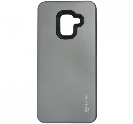 Луксозен силиконов калъф / гръб / TPU Roar Mil Grade Hybrid Case за Samsung A8 2018 A530F - сив
