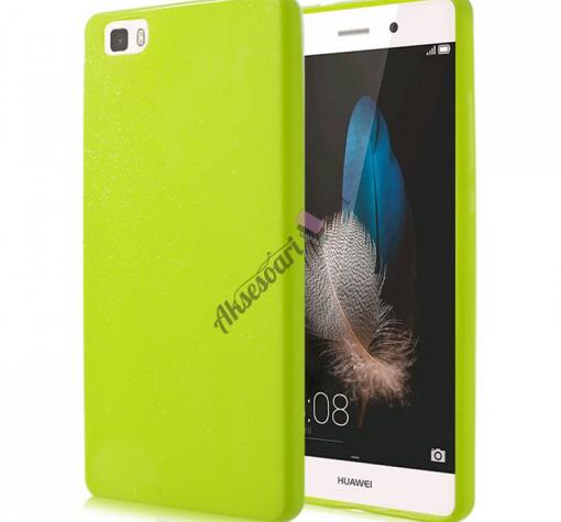 Ултра тънък силиконов калъф / гръб / TPU Ultra Thin Candy Case за Huawei Ascend P8 Lite / Huawei P8 Lite - зелен