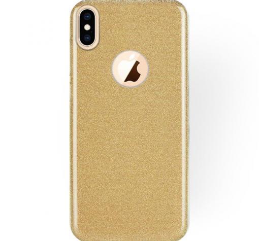 Силиконов калъф / гръб / TPU за Apple iPhone XS MAX - преливащ / златист / брокат