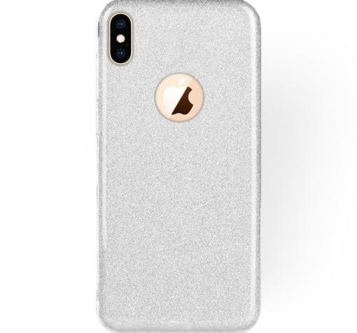 Силиконов калъф / гръб / TPU за Apple iPhone XR - сребрист / брокат