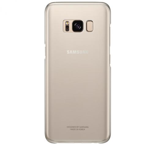 Оригинален гръб Clear Cover EF-QG955CFEGWW за Samsung S8 Plus G955 - прозрачен / Gold