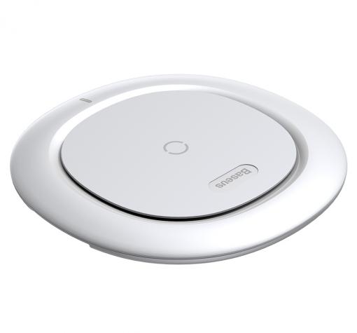 Оригинално универсално зарядно за безжично захранване BASEUS UFO 220V / Fast Wireless Charger Qi Standard - бяло