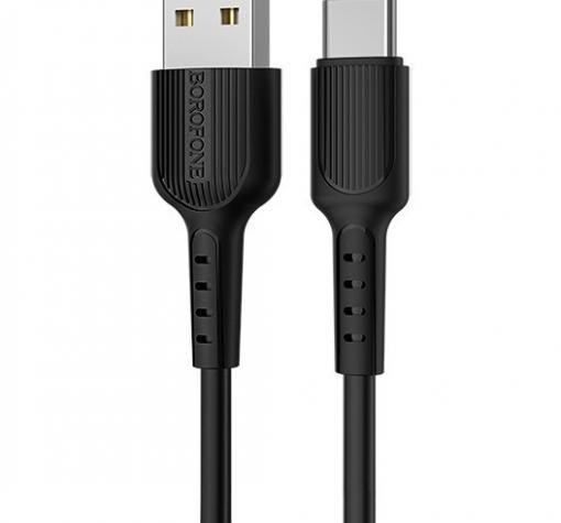 USB кабел за зареждане и пренос на данни / Type C USB кабел BOROFONE BX16 1m. FAST - черен