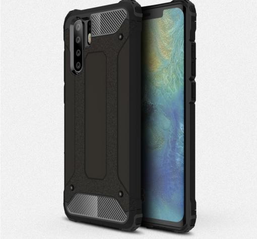 Силиконов гръб TPU Spigen Hybrid с твърда част за Huawei P30 Pro - черен