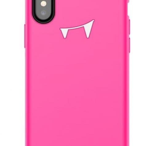 Луксозен силиконов гръб Baseus Devil Baby за Apple iPhone X - цикламен