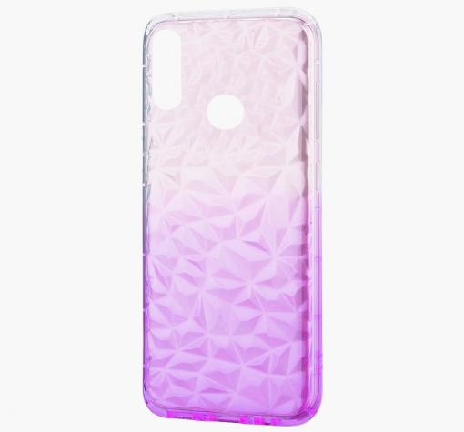Луксозен силиконов калъф / гръб / TPU за Samsung A40 - призма / прозрачно и лилаво / преливащ
