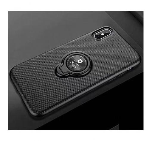 Силиконов калъф / гръб / TPU iFace Hamee Magnetic Finger Ring Car Holder за Huawei P30 - черен