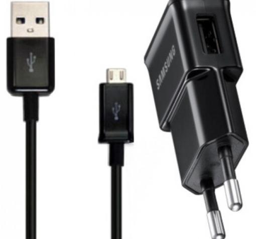 Оригинално зарядно устройство 220V с micro USB кабел 1А за Samsung