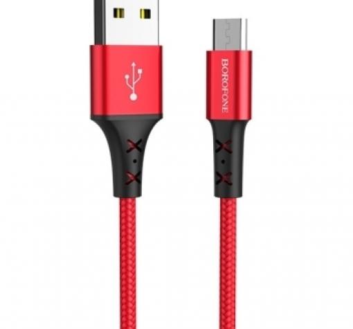 USB кабел за зареждане и пренос на данни / BOROFONE Micro USB BX20 1m. FAST 2A - червен