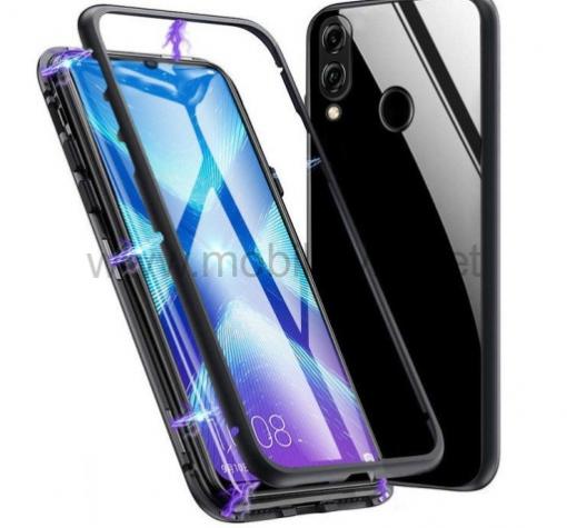 Магнитен калъф Bumper Case 360° FULL за Samsung A40 - прозрачен / черна рамка