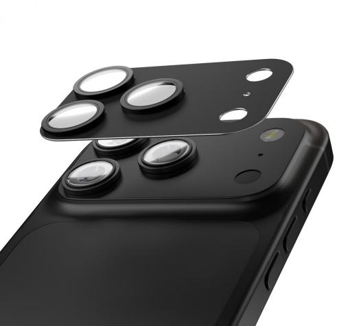 Високо качествен протектор Etteri за задна камера пълна защита за iPhone 17 Pro Max - Черен