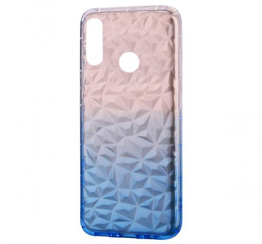 Луксозен силиконов калъф / гръб / TPU за Samsung A40 - призма / прозрачно и синьо / преливащ