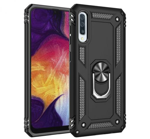 Силиконов гръб Spigen със стойка и магнитно захващане за Apple iPhone XS Max - черен